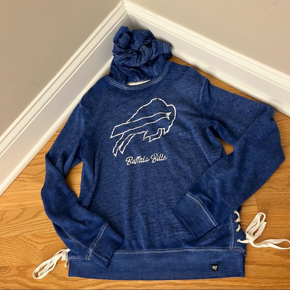Buffalo Bills Womens Hoodie/Sweatshirt 47 Size Small Blue and White